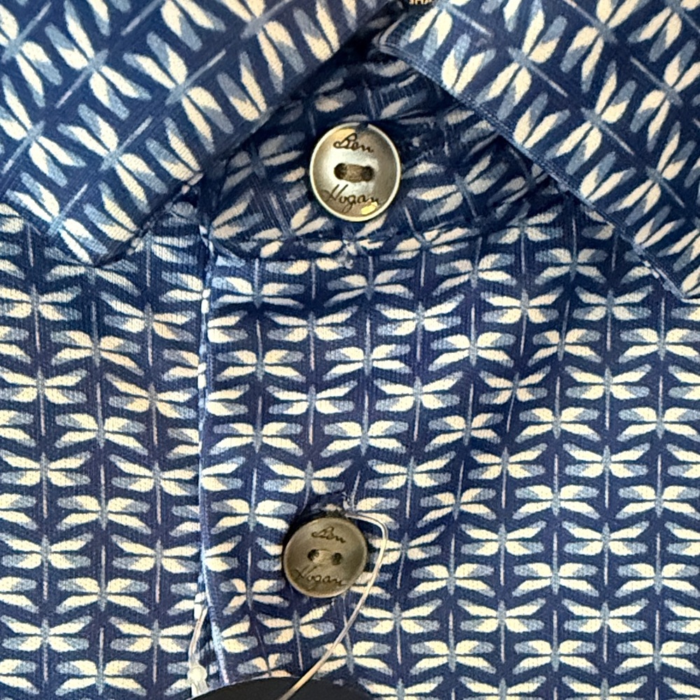 Hogan Navy Patterned Casual Button-Down Shirt - image 7